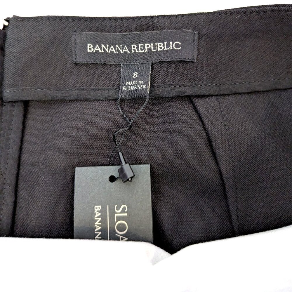 NWT Banana Republic | Cotton Blend Black & White Sloan-Fit Pencil Skirt | Size 8 - Picture 3 of 9